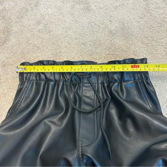 Black Faux Leather Jogger Pants - Picture 7 of 13